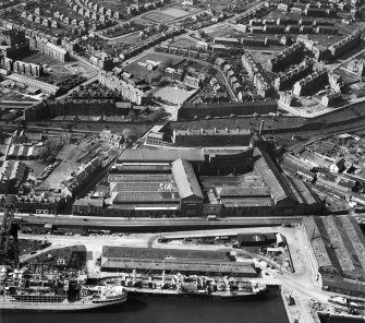 John G Kincaid and Co. Ltd. Clyde Foundry and Engine Works, East Hamilton Street, Greenock.  Oblique aerial photograph taken facing south.