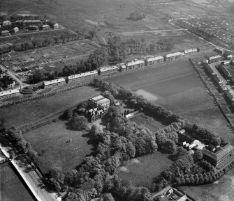 St Margaret's Convent and School, Renfrew Road, Paisley.  Oblique aerial photograph taken facing north-east.