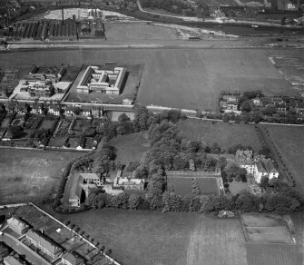 St Margaret's Convent and School, Renfrew Road, Paisley.  Oblique aerial photograph taken facing west.