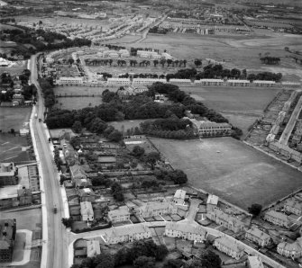 St Margaret's Convent and School, Renfrew Road, Paisley.  Oblique aerial photograph taken facing north.