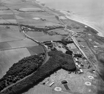Turnberry, general view, showing Turnberry Hotel and Maidens Road.  Oblique aerial photograph taken facing south.