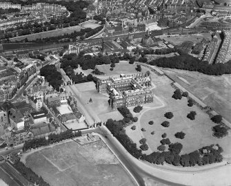 Palace of Holyroodhouse, Edinburgh.  Oblique aerial photograph taken facing north.
