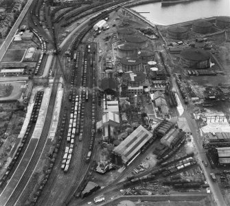 Shell Refining Co. Ltd. Ardrossan Refinery.  Oblique aerial photograph taken facing south-west.