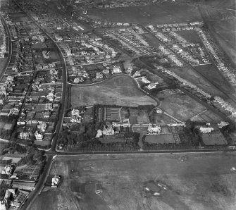Troon, general view, showing Craigend Road and Bentinck Drive.  Oblique aerial photograph taken facing north.