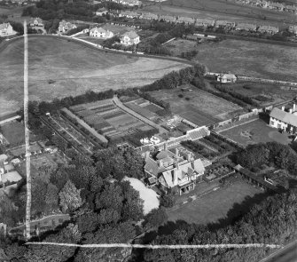 Piersland, Craigend Road, Troon.  Oblique aerial photograph taken facing north.  This image has been produced from a crop marked negative.