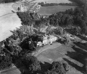 Montgomerie House, Tarbolton.  Oblique aerial photograph taken facing east. 