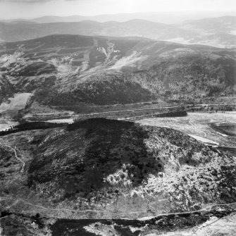 Creag na Creiche and Creag Ghiubhais, Balmoral Estate.  Oblique aerial photograph taken facing north.