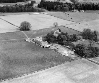 Tilquhillie Castle, Banchory.  Oblique aerial photograph taken facing north.