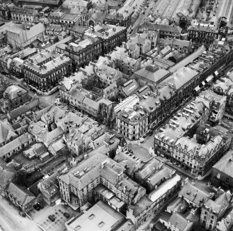 Inverness, general view, showing Douglas Hotel, Union Street and St John's Church, Church Street.  Oblique aerial photograph taken facing north.