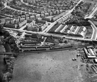 A and G Paterson Ltd. Craiginches Saw Mills, Aberdeen.  Oblique aerial photograph taken facing north-east.