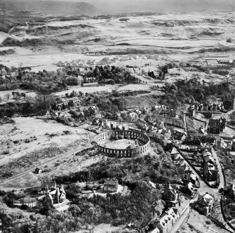 Oban, general view, showing McCaig's Tower and Ardconnel Road.  Oblique aerial photograph taken facing south.