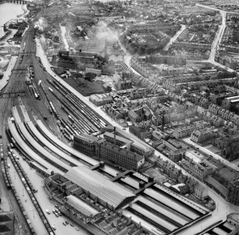 Aberdeen, general view, showing Wiggins Teape Ltd. Pirie Appleton and Co. Paper Mills, College Street and Crown Street.  Oblique aerial photograph taken facing south.