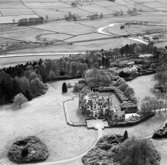 Crawfordton House School, Moniaive.  Oblique aerial photograph taken facing south.