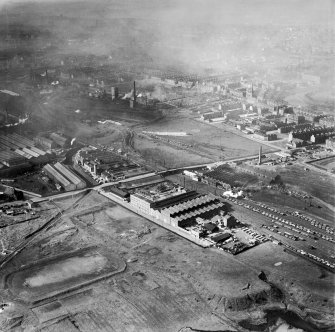 Glasgow, general view, showing Alley and MacLellan Ltd. Sentinel Works, Jessie Street and Polmadie Road.  Oblique aerial photograph taken facing north.