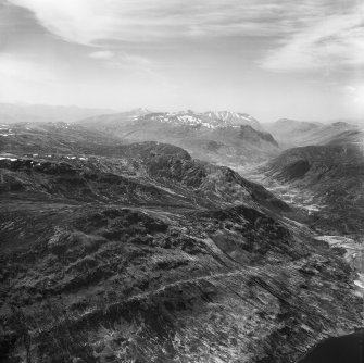 Creag Achadh an Eas and Creag na h-Iolaire, Strathconon Forest.  Oblique aerial photograph taken facing south-west.