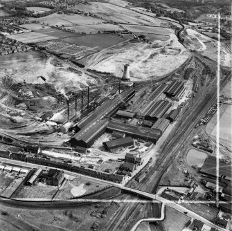 Stewarts and Lloyds Ltd. Clydesdale Steel and Tube Works, Clydesdale Street, Clydesdale.  Oblique aerial photograph taken facing south.  This image has been produced from a crop marked negative.