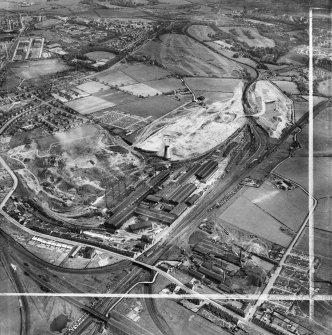 Stewarts and Lloyds Ltd. Clydesdale Steel and Tube Works, Clydesdale Street, Clydesdale.  Oblique aerial photograph taken facing south-east.  This image has been produced from a crop marked negative.