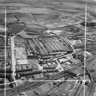 Coatbridge, general view, showing Stewarts and Lloyds Ltd. Works, Souterhouse Road and Old Monkland Road.  Oblique aerial photograph taken facing south.  This image has been produced from a crop marked negative.