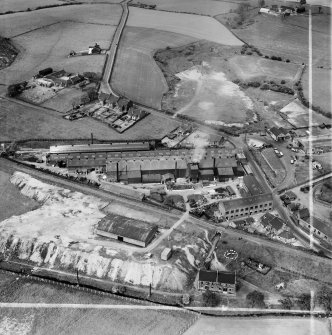 Stewarts and Lloyds Ltd. Works, Waverley Street, Coatbridge.  Oblique aerial photograph taken facing north.  This image has been produced from a crop marked negative.