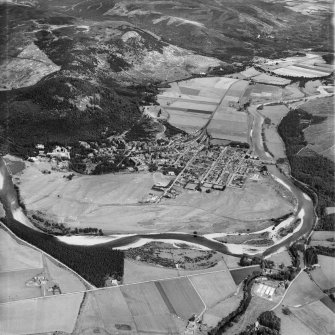 Ballater, general view.  Oblique aerial photograph taken facing north.