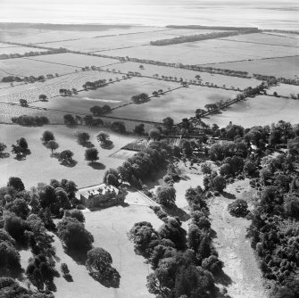 Caulkerbush, general view, showing Southwick House and Walled Garden.  Oblique aerial photograph taken facing south.