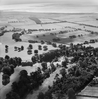 Caulkerbush, general view, showing Southwick House and Walled Garden.  Oblique aerial photograph taken facing south.