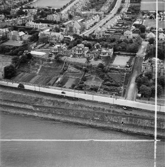 Manor House, Boswall House and Forthview House, Boswall Road, Edinburgh.  Oblique aerial photograph taken facing south.  This image has been produced from a crop marked negative.