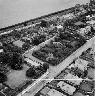 Manor House, Boswall House and Forthview House, Boswall Road, Edinburgh.  Oblique aerial photograph taken facing north-east.  This image has been produced from a crop marked negative.