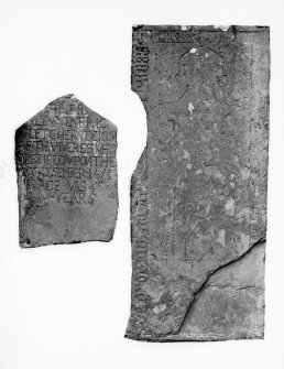 Carved tombstones at Selkirk Church