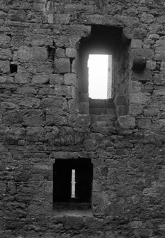 Interior view of windows, S wall.