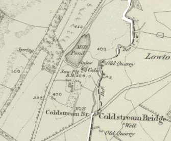 Mill pond depicted on the 1st edition of the OS 6-inch map (Ayrshire, 1858, sheet viii)