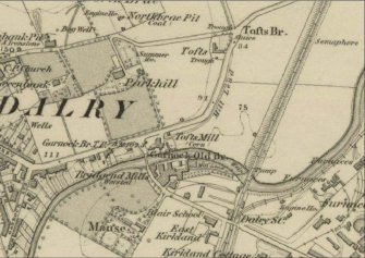 Mill depicted on the 1st edition of the OS 6-inch map (Ayrshire, 1858, sheet xi)