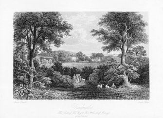 Engraved view of Donibristle, Fife.
Insc: 'James Stewart. Joseph Swan. Donibristle. The Seat of the Right Hon.ble  Earl of 
Moray. Fife-shire.'
Nelson Collection

