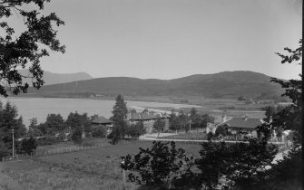 View of rear of Duror railway station with Cuil Bay beyond.