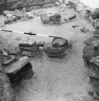  Bruach Ban  excavations showing 1st pier and aisle from entrance.
