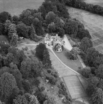 Orton House, Rothes.  Oblique aerial photograph taken facing north.