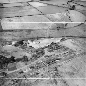 Fisons Ltd. Works, Broxburn.  Oblique aerial photograph taken facing north.  This image has been produced from a crop marked negative.