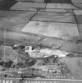 Fisons Ltd. Works, Broxburn.  Oblique aerial photograph taken facing north.  This image has been produced from a crop marked negative.