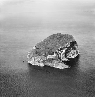Bass Rock Lighthouse and Castle.  Oblique aerial photograph taken facing north.