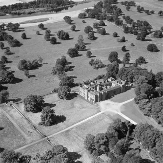Scone Palace.  Oblique aerial photograph taken facing west.