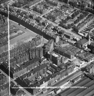 Glasgow, general view, showing Eastern District Hospital, Duke Street and Westercraigs.  Oblique aerial photograph taken facing east.  This image has been produced from a crop marked negative.