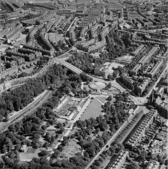 Glasgow, general view, showing Botanic Gardens and Fergus Drive.  Oblique aerial photograph taken facing east. 