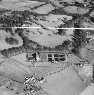 Cochno Filters, Cochno Road, Cochno.  Oblique aerial photograph taken facing north-east.  This image has been produced from a crop marked negative.