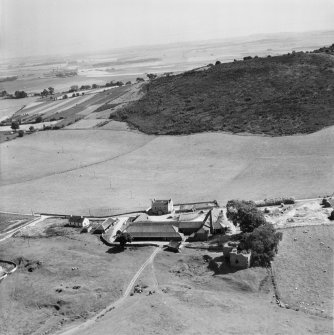 Cruivie Castle and Farm, Logie.  Oblique aerial photograph taken facing south.