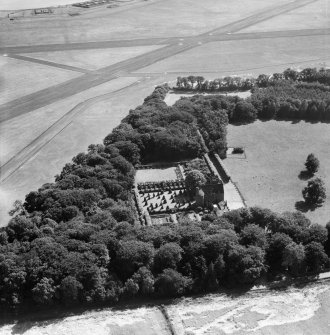 Earlshall, Leuchars.  Oblique aerial photograph taken facing south.