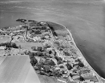Cromarty, general view, showing Church Street and Cromarty Harbour.  Oblique aerial photograph taken facing north.