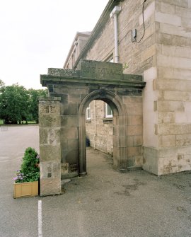 Detail of boys entrance archway.