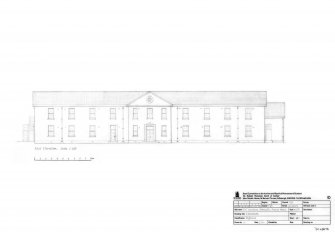 Elevation of Cheviot House, Barrack Block type B (protected) to design no. 448/32  , Leuchars Airfield, domestic site.