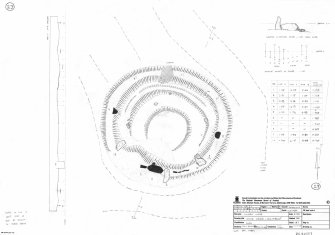 RCAHMS survey drawing: Plan, elevation and sections of Loudon Wood stone circle