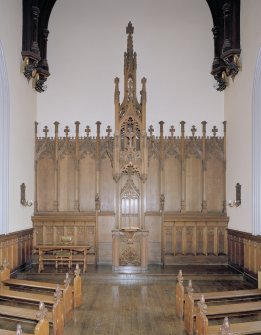 Interior. Chapel. View of E wall showing pulpit